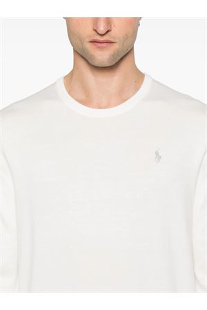 Maglione in cotone bianco RALPH LAUREN | 710890558506WHITE